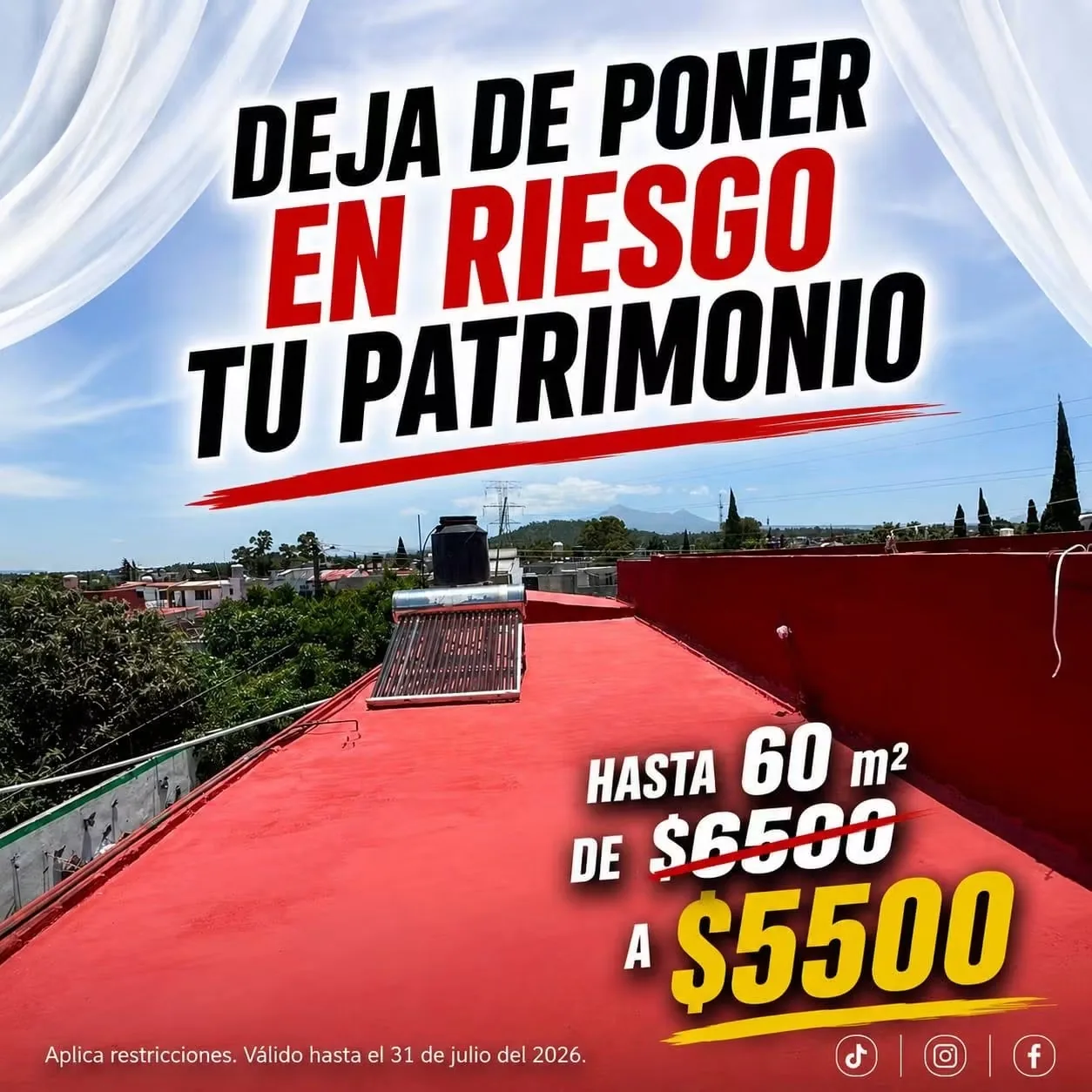 Azotea protegida para conservar el patrimonio